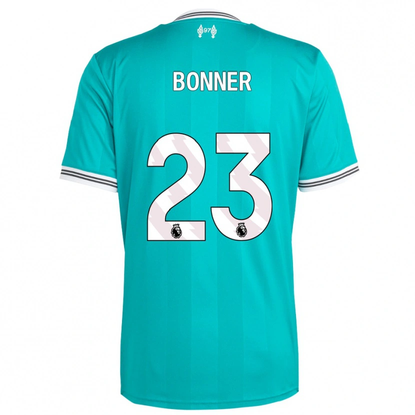 Danxen Bambino Maglia Gemma Bonner #23 Verde Bianco Kit Gara Third 2025/26 Maglietta
