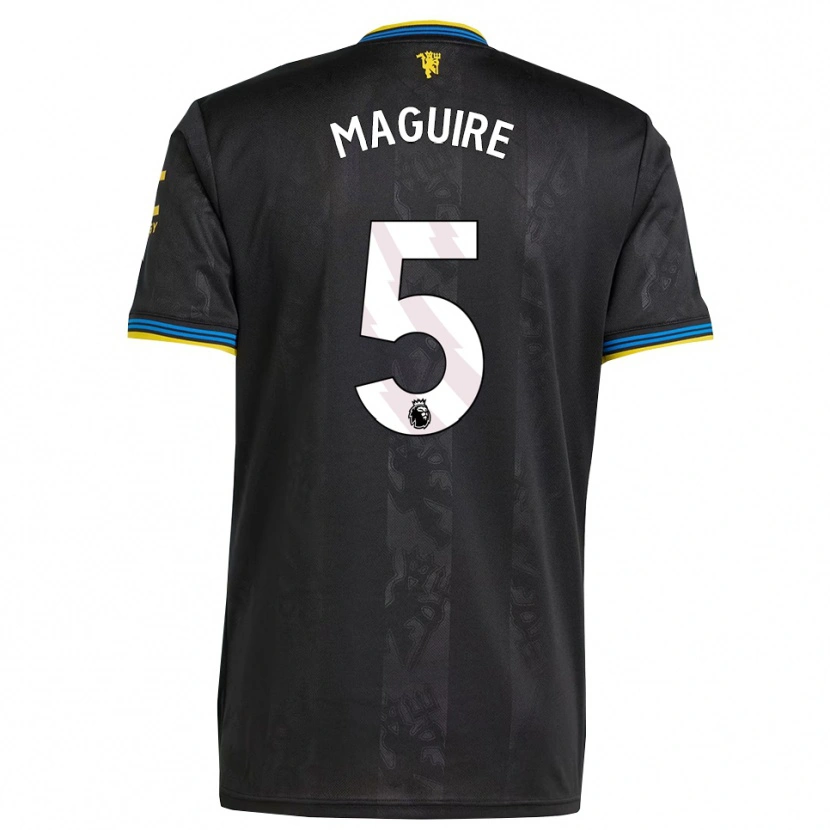 Danxen Bambino Maglia Harry Maguire #5 Nero Giallo Blu Kit Gara Third 2025/26 Maglietta