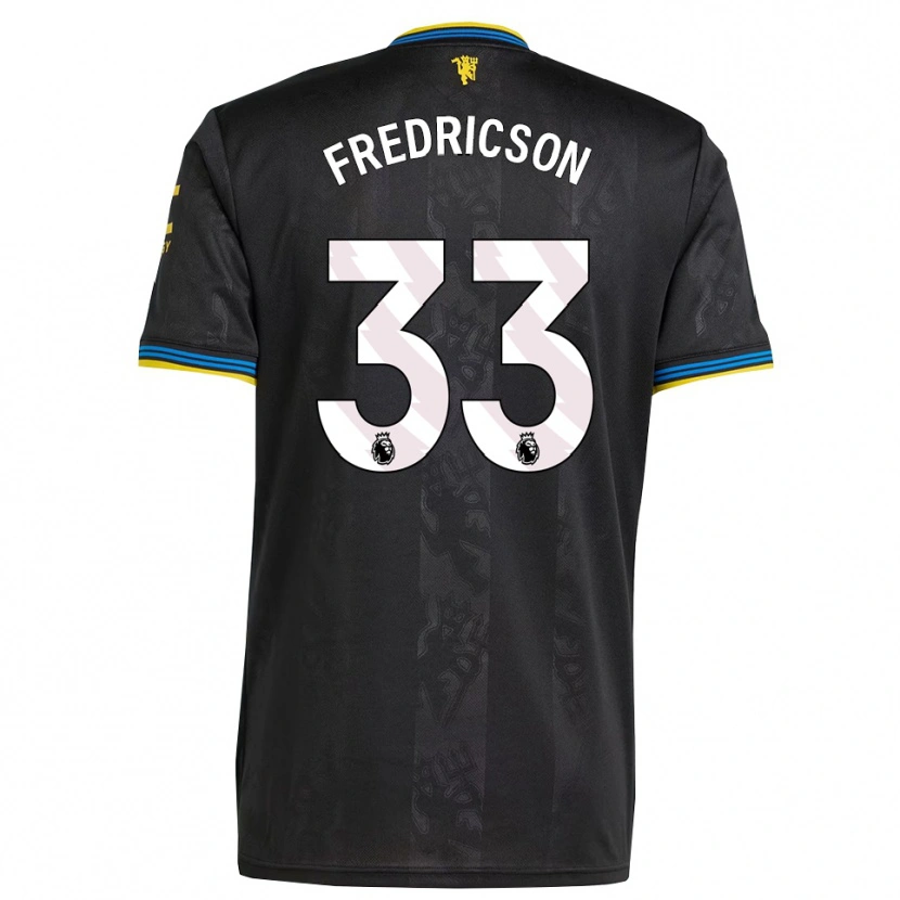Danxen Bambino Maglia Tyler Fredricson #33 Nero Giallo Blu Kit Gara Third 2025/26 Maglietta