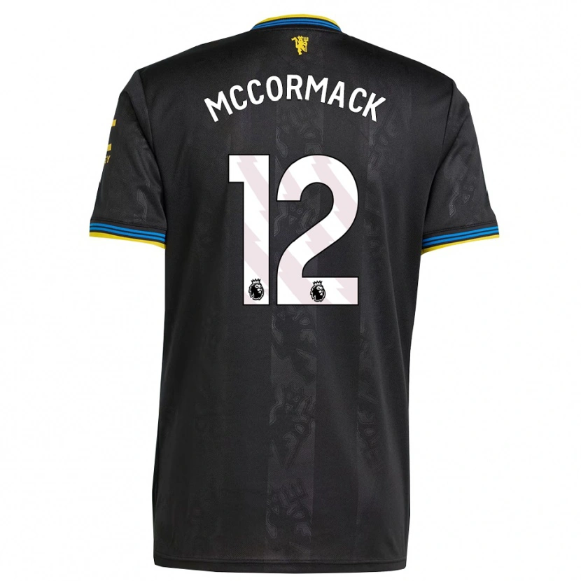 Danxen Bambino Maglia Rafe Mccormack #12 Nero Giallo Blu Kit Gara Third 2025/26 Maglietta