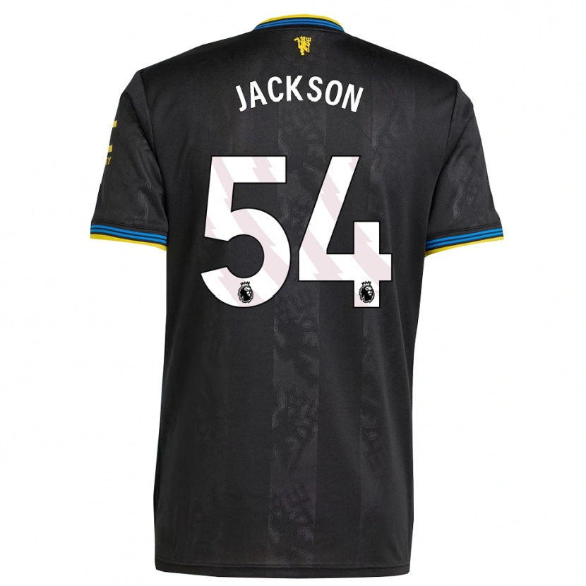 Danxen Bambino Maglia Louis Jackson #54 Nero Giallo Blu Kit Gara Third 2025/26 Maglietta