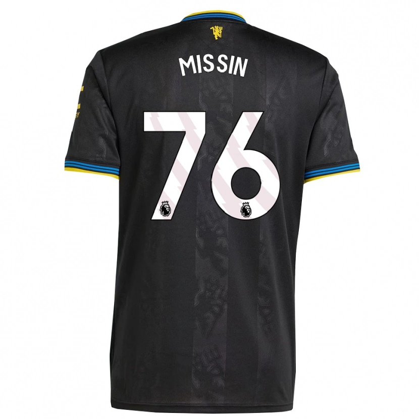 Danxen Bambino Maglia Ashton Missin #76 Nero Giallo Blu Kit Gara Third 2025/26 Maglietta