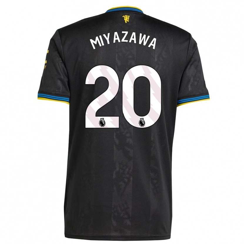 Danxen Bambino Maglia Hinata Miyazawa #20 Nero Giallo Blu Kit Gara Third 2025/26 Maglietta