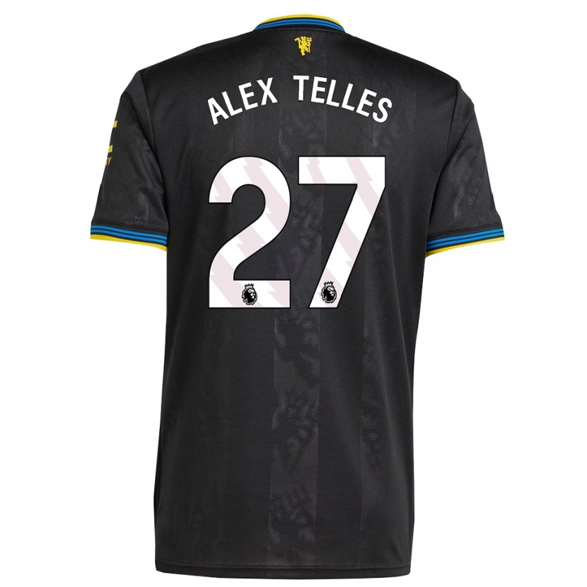 Danxen Bambino Maglia Alex Nicolao Telles #27 Nero Giallo Blu Kit Gara Third 2025/26 Maglietta