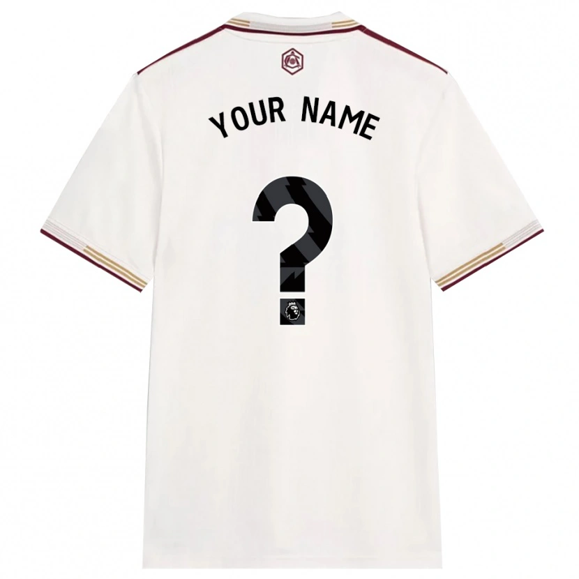 Danxen Bambino Maglia Il Tuo Nome #0 Bianco Sporco Borgogna Kit Gara Third 2025/26 Maglietta