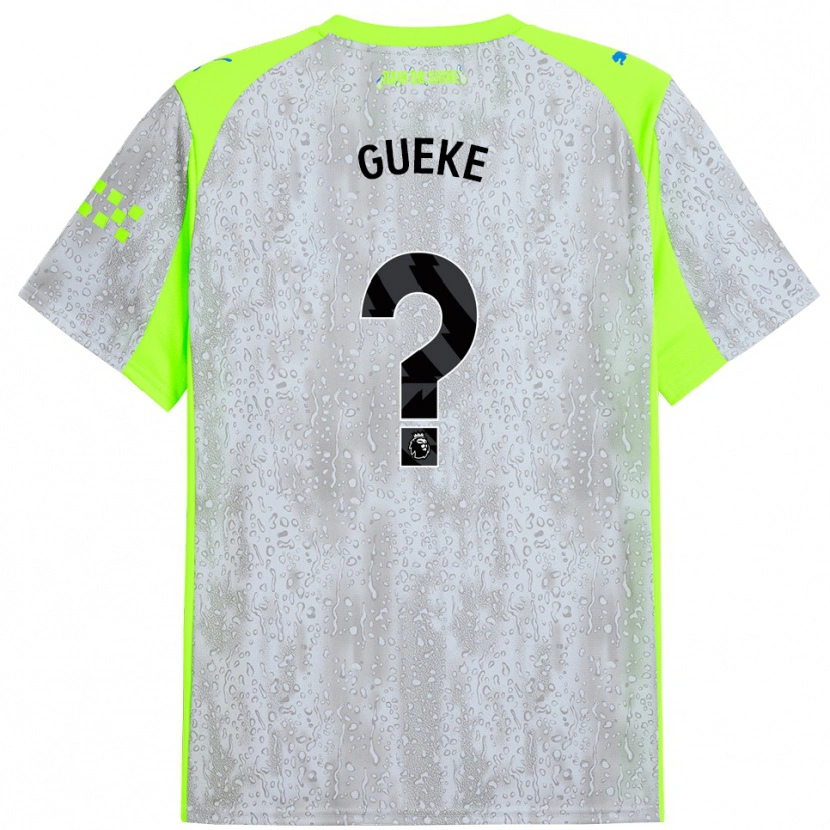 Danxen Bambino Maglia William Gueke #0 Grigio Giallo Kit Gara Third 2025/26 Maglietta