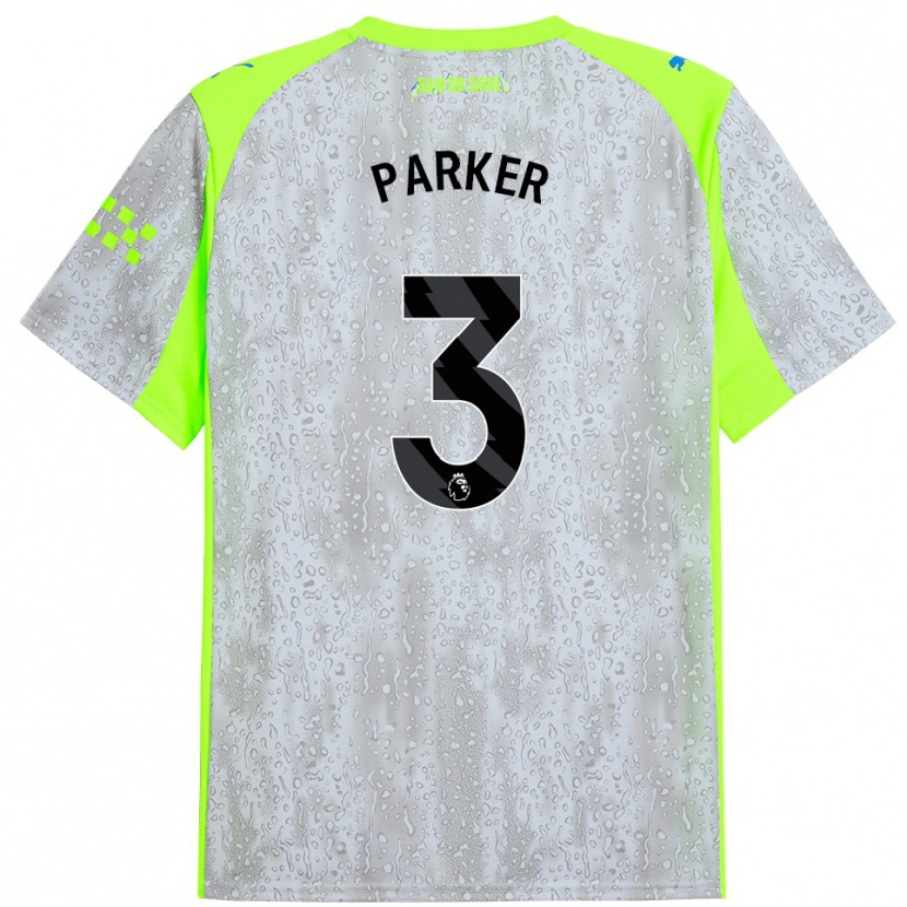 Danxen Bambino Maglia Harrison Parker #3 Grigio Giallo Kit Gara Third 2025/26 Maglietta