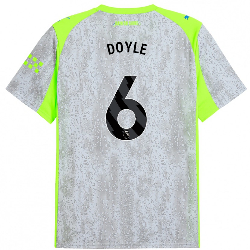 Danxen Bambino Maglia Callum Doyle #6 Grigio Giallo Kit Gara Third 2025/26 Maglietta