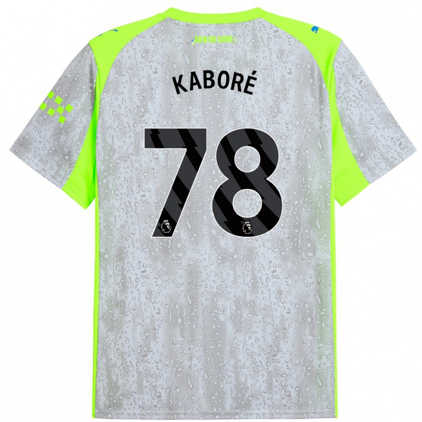 Danxen Bambino Maglia Issa Kaboré #78 Grigio Giallo Kit Gara Third 2025/26 Maglietta