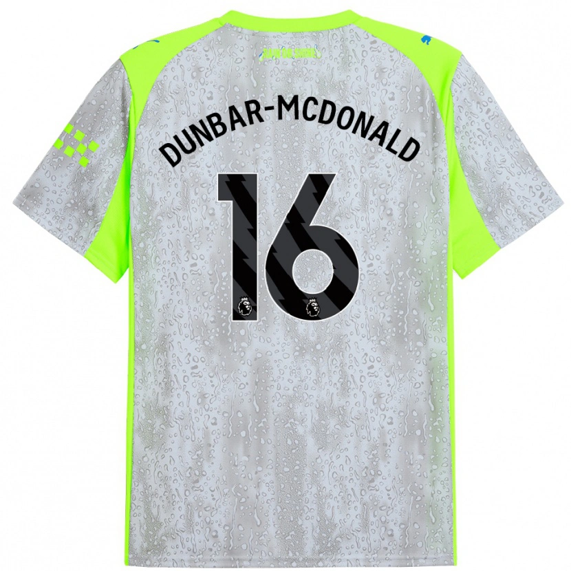Danxen Bambino Maglia Christian Dunbar-Mcdonald #16 Grigio Giallo Kit Gara Third 2025/26 Maglietta