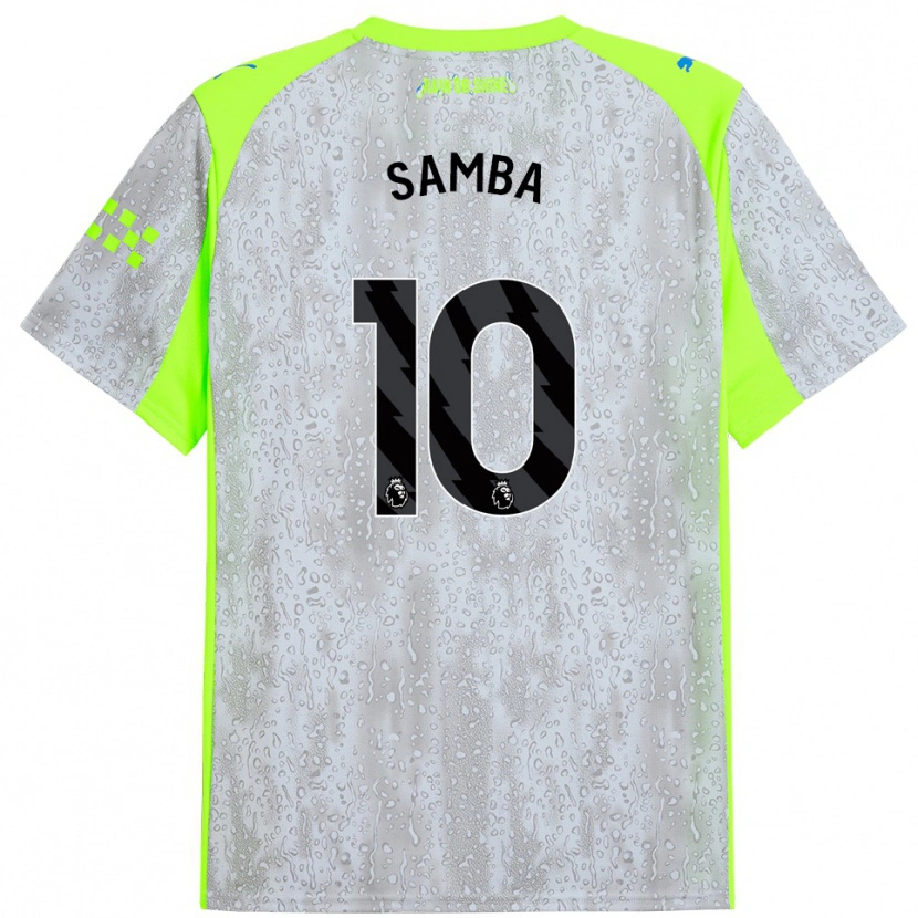 Danxen Bambino Maglia Tyrone Samba #10 Grigio Giallo Kit Gara Third 2025/26 Maglietta