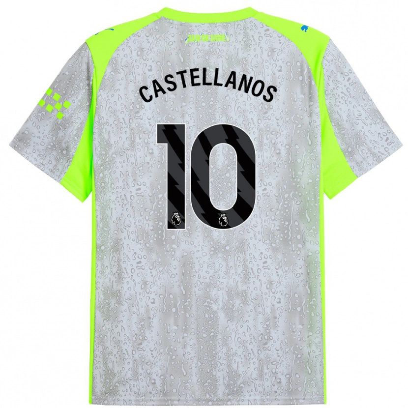 Danxen Bambino Maglia Deyna Castellanos #10 Grigio Giallo Kit Gara Third 2025/26 Maglietta
