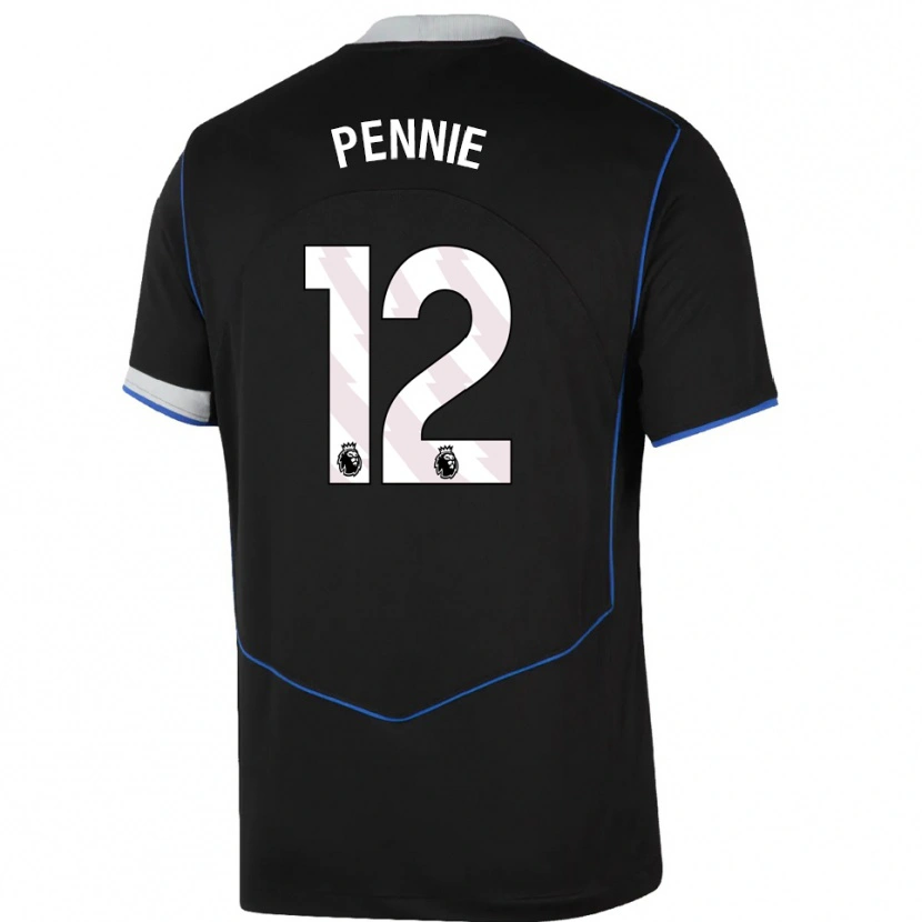 Danxen Bambino Maglia Andrew Pennie #12 Nero Blu Argento Kit Gara Third 2025/26 Maglietta