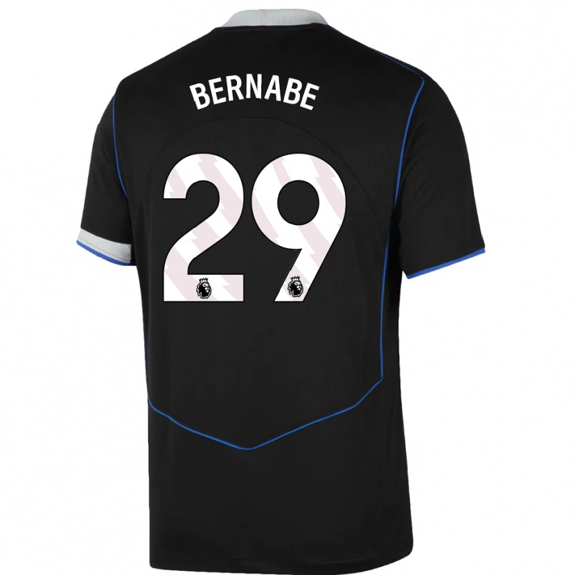 Danxen Bambino Maglia Alejandra Bernabé #29 Nero Blu Argento Kit Gara Third 2025/26 Maglietta