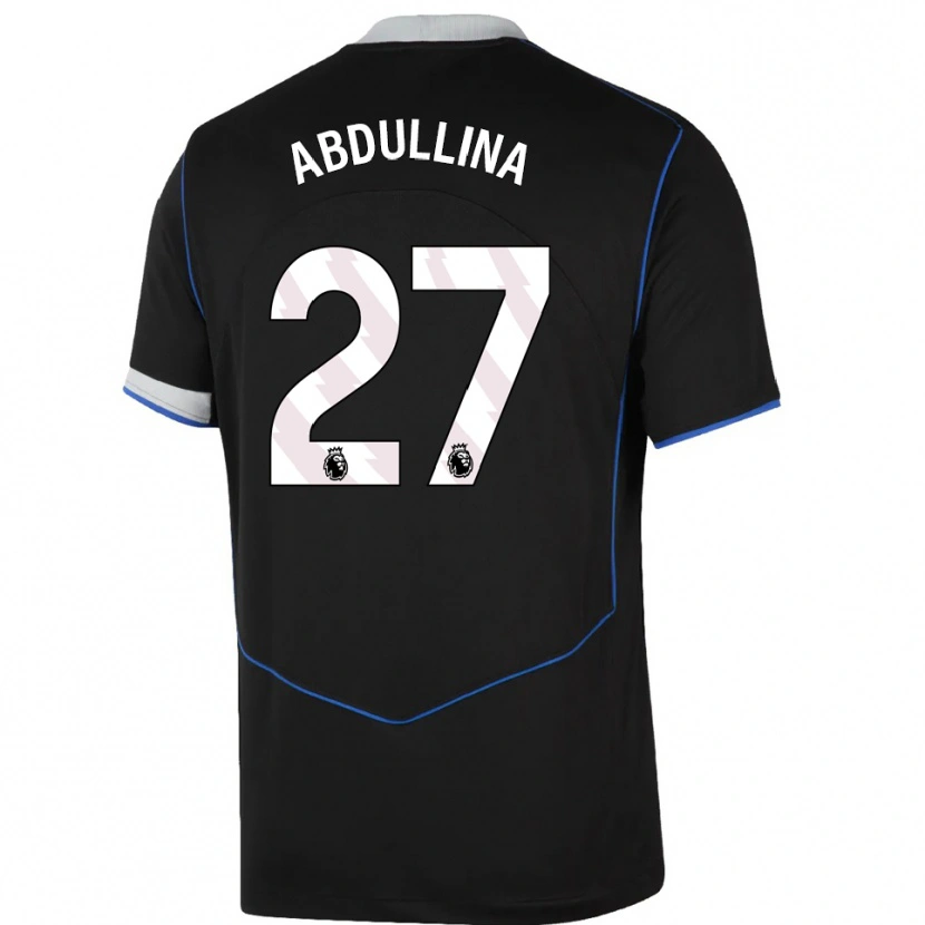 Danxen Bambino Maglia Alsu Abdullina #27 Nero Blu Argento Kit Gara Third 2025/26 Maglietta
