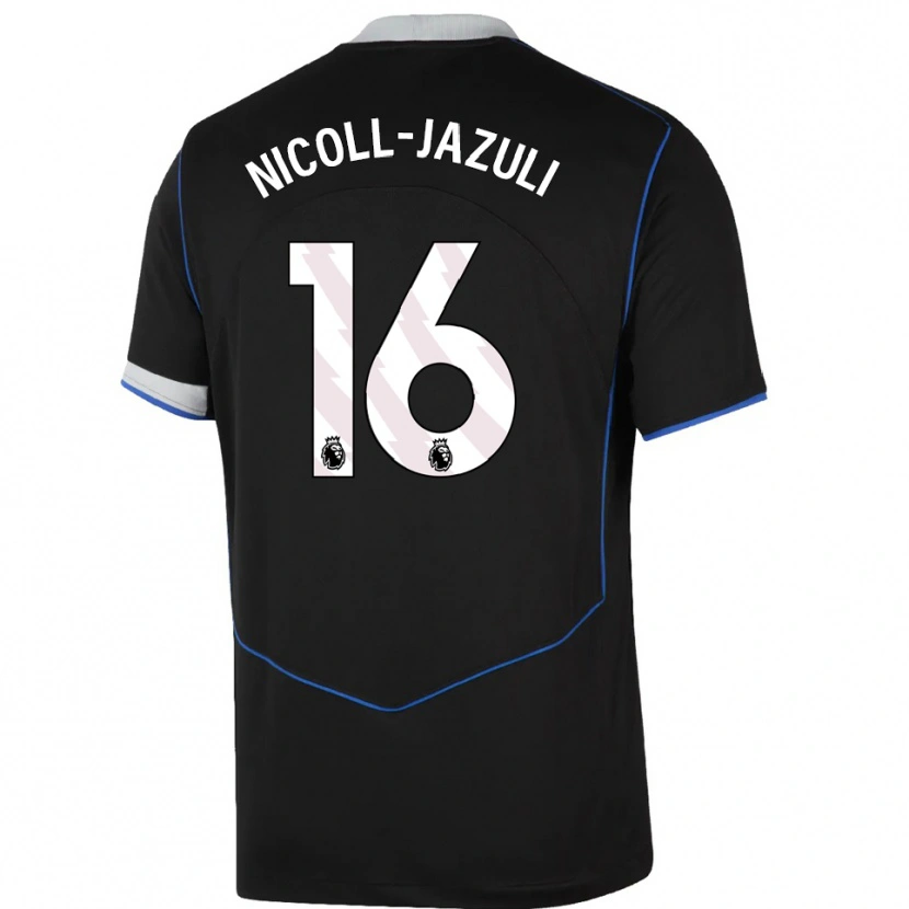 Danxen Bambino Maglia Mahdi Nicoll-Jazuli #16 Nero Blu Argento Kit Gara Third 2025/26 Maglietta