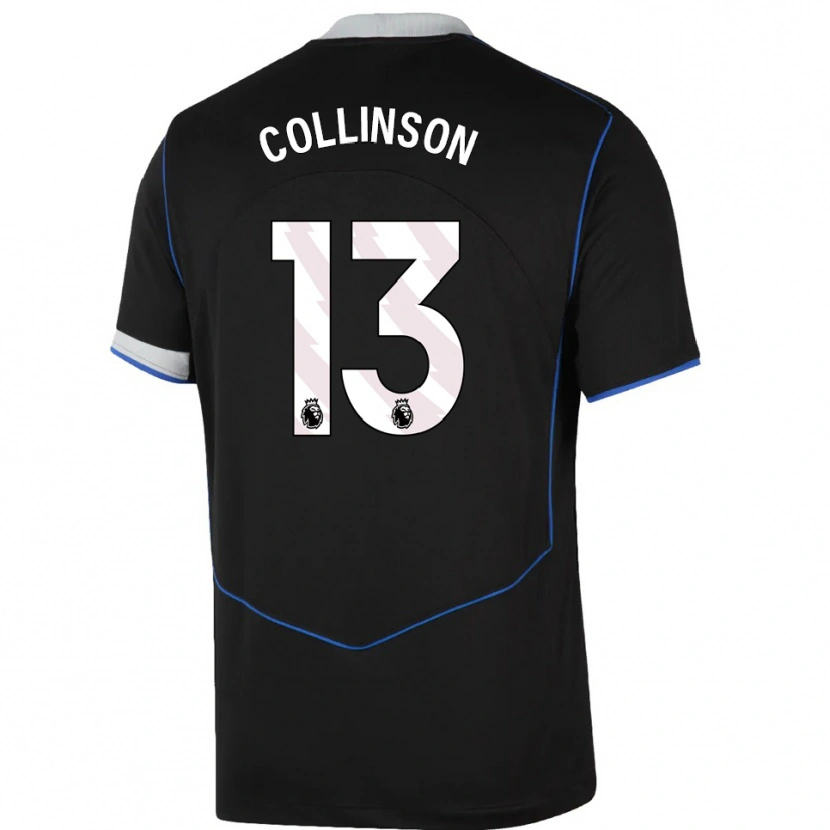Danxen Bambino Maglia Isaac Collinson #13 Nero Blu Argento Kit Gara Third 2025/26 Maglietta