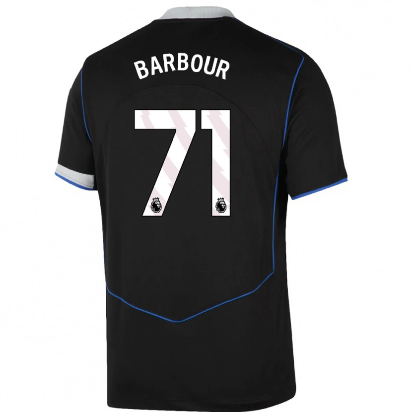 Danxen Bambino Maglia Kobe Barbour #71 Nero Blu Argento Kit Gara Third 2025/26 Maglietta