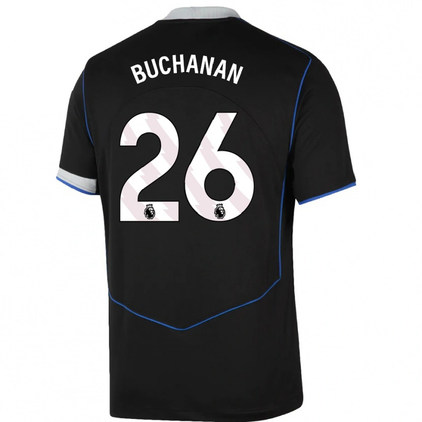 Danxen Bambino Maglia Kadeisha Buchanan #26 Nero Blu Argento Kit Gara Third 2025/26 Maglietta