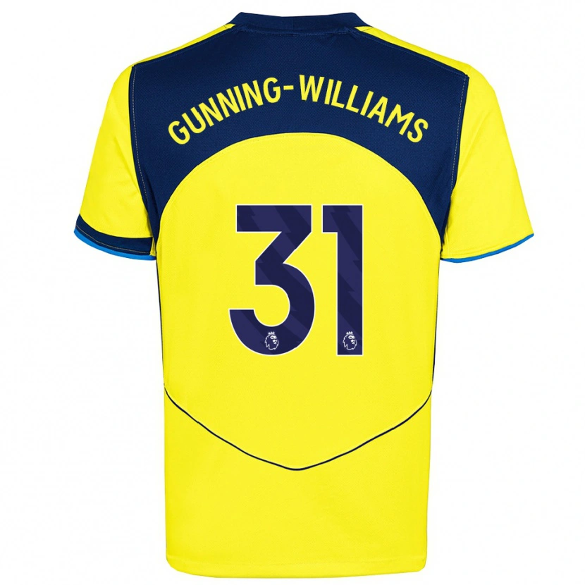 Danxen Bambino Maglia Lenna Gunning-Williams #31 Giallo Navy Kit Gara Third 2025/26 Maglietta