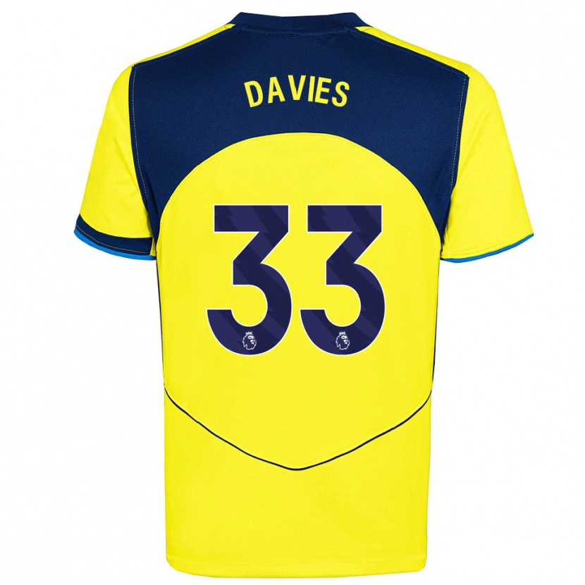 Danxen Bambino Maglia Ben Davies #33 Giallo Navy Kit Gara Third 2025/26 Maglietta