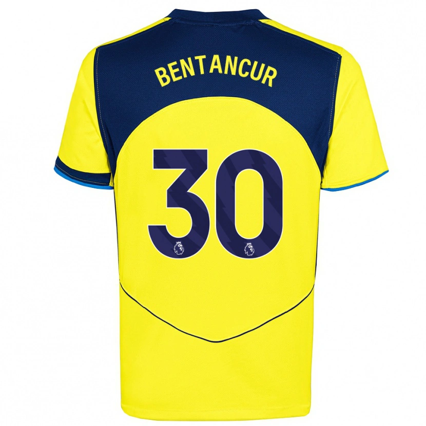 Danxen Bambino Maglia Rodrigo Bentancur #30 Giallo Navy Kit Gara Third 2025/26 Maglietta
