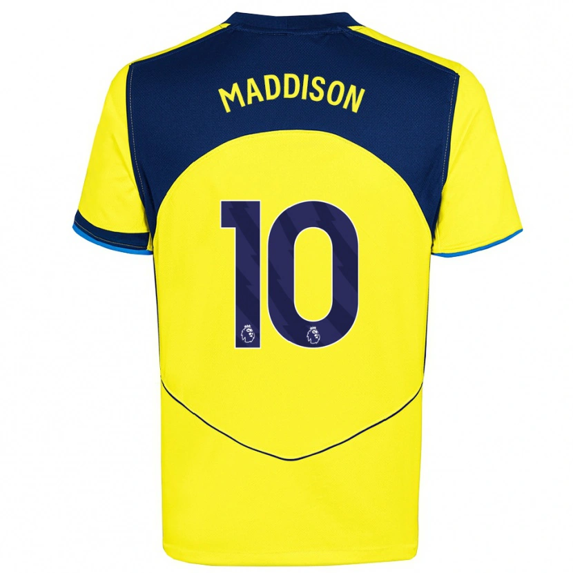 Danxen Bambino Maglia James Maddison #10 Giallo Navy Kit Gara Third 2025/26 Maglietta