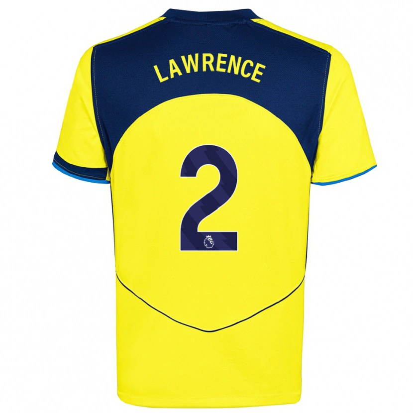 Danxen Bambino Maglia Donte Lawrence #2 Giallo Navy Kit Gara Third 2025/26 Maglietta