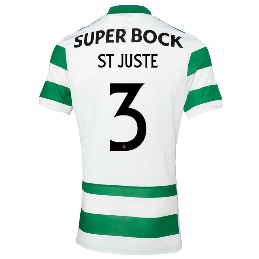 Danxen Uomo Maglia Jeremiah St. Juste #3 Verde Bianco Kit Gara Home 2025/26 Maglietta