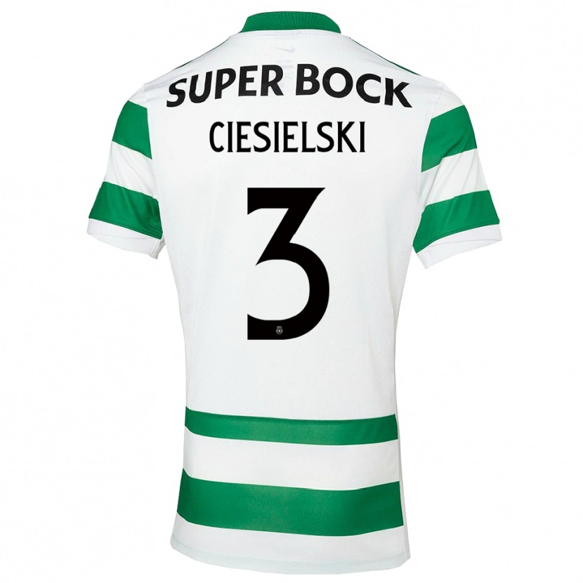 Danxen Uomo Maglia Daniel Ciesielski #3 Verde Bianco Kit Gara Home 2025/26 Maglietta