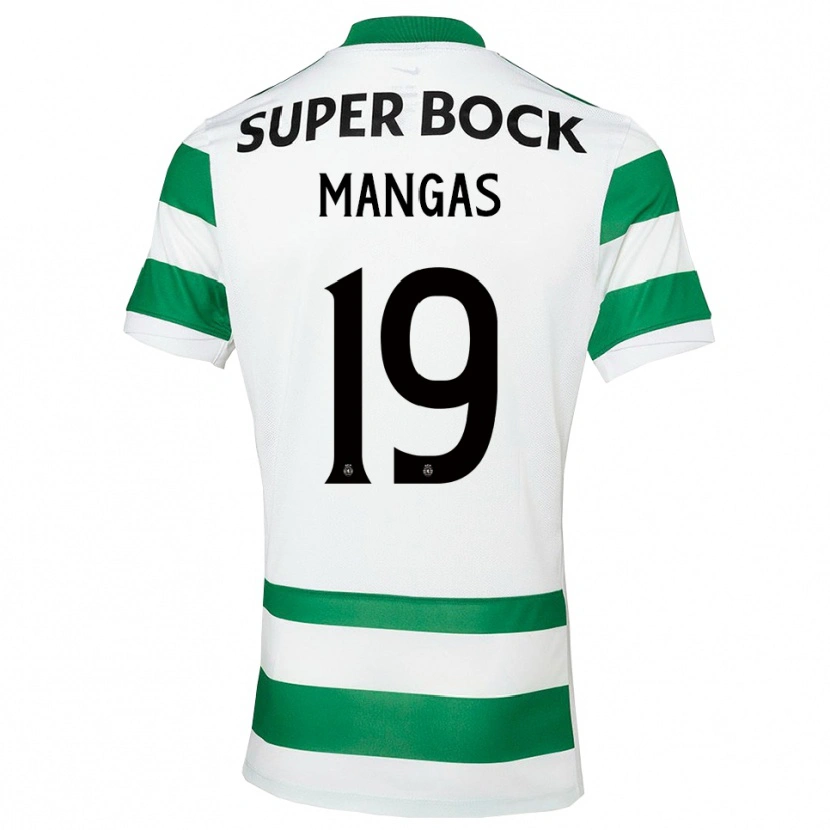 Danxen Uomo Maglia Ricardo Mangas #19 Verde Bianco Kit Gara Home 2025/26 Maglietta