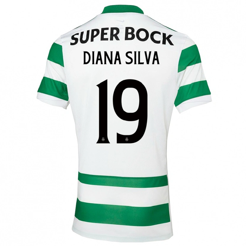 Danxen Uomo Maglia Diana Micaela Abreu De Sousa E Silva #19 Verde Bianco Kit Gara Home 2025/26 Maglietta