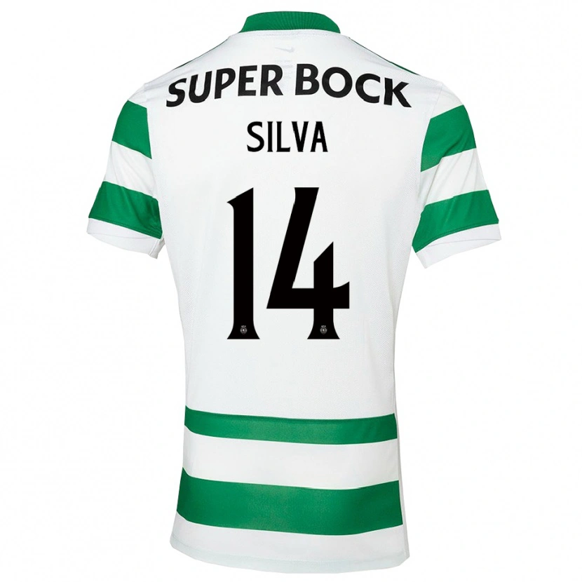 Danxen Uomo Maglia Guilherme Silva #14 Verde Bianco Kit Gara Home 2025/26 Maglietta