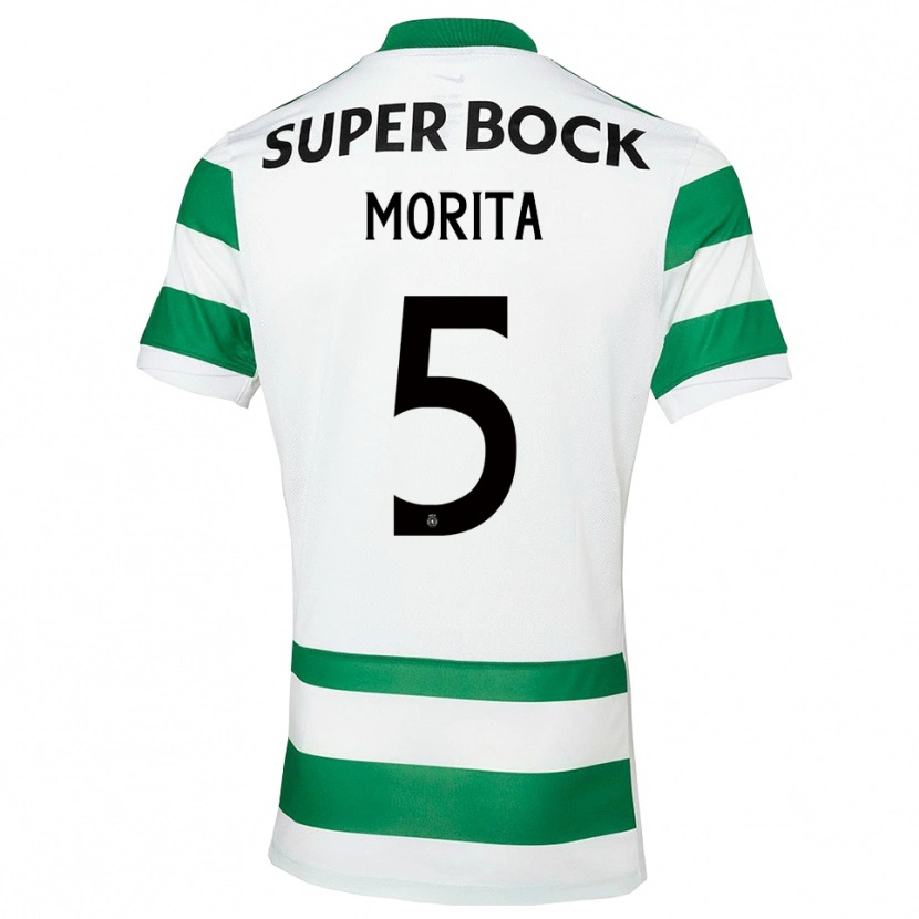 Danxen Uomo Maglia Hidemasa Morita #5 Verde Bianco Kit Gara Home 2025/26 Maglietta