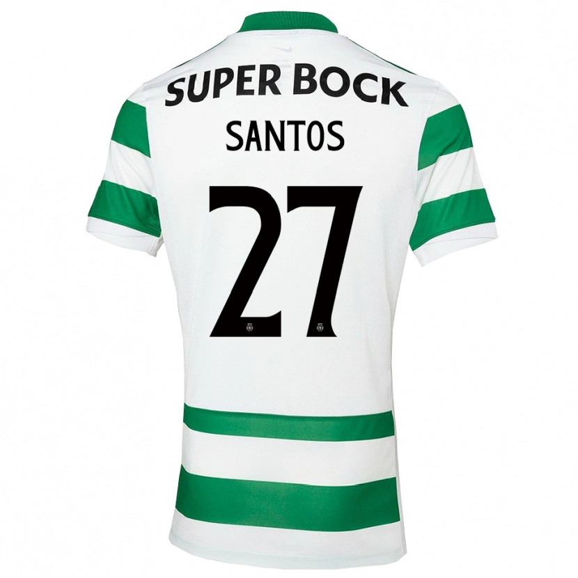 Danxen Uomo Maglia Alisson Santos #27 Verde Bianco Kit Gara Home 2025/26 Maglietta