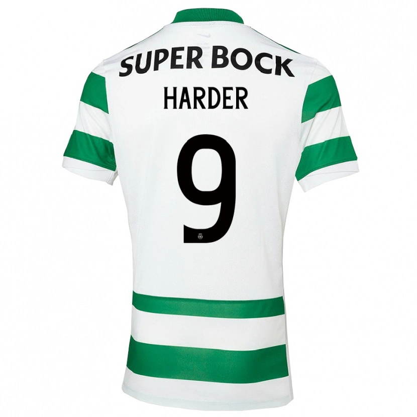 Danxen Uomo Maglia Conrad Harder #9 Verde Bianco Kit Gara Home 2025/26 Maglietta