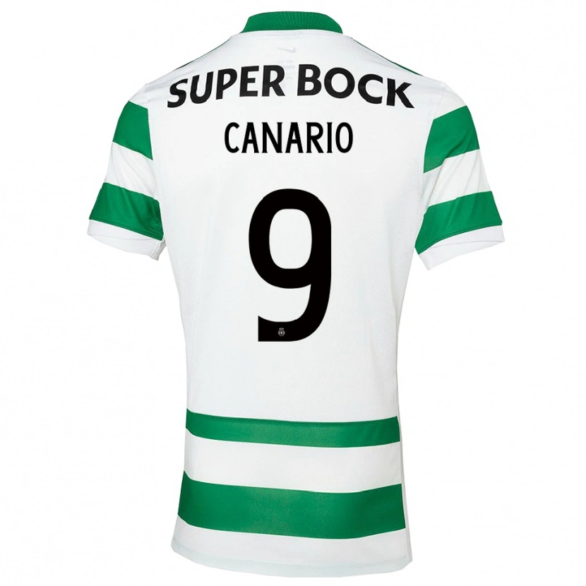 Danxen Uomo Maglia Francisco Canário #9 Verde Bianco Kit Gara Home 2025/26 Maglietta