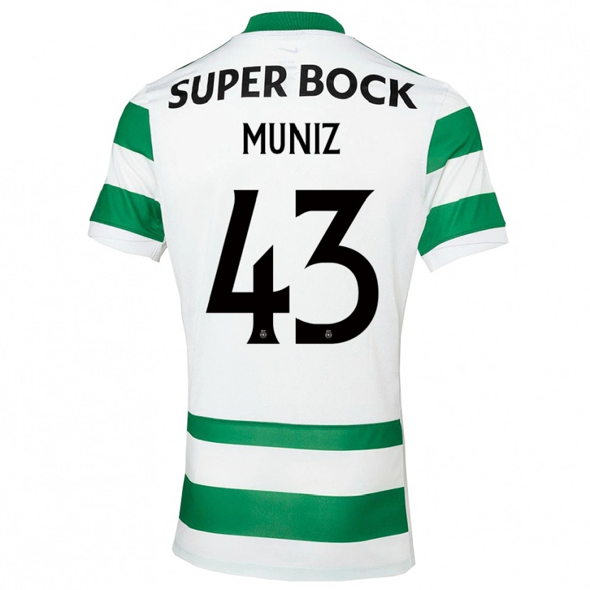 Danxen Uomo Maglia João Muniz #43 Verde Bianco Kit Gara Home 2025/26 Maglietta