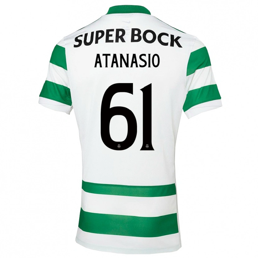 Danxen Uomo Maglia Atanásio #61 Verde Bianco Kit Gara Home 2025/26 Maglietta
