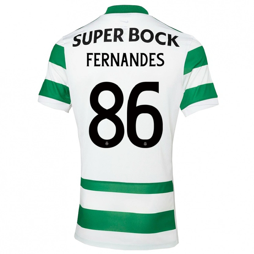 Danxen Uomo Maglia Emanuel Fernandes #86 Verde Bianco Kit Gara Home 2025/26 Maglietta