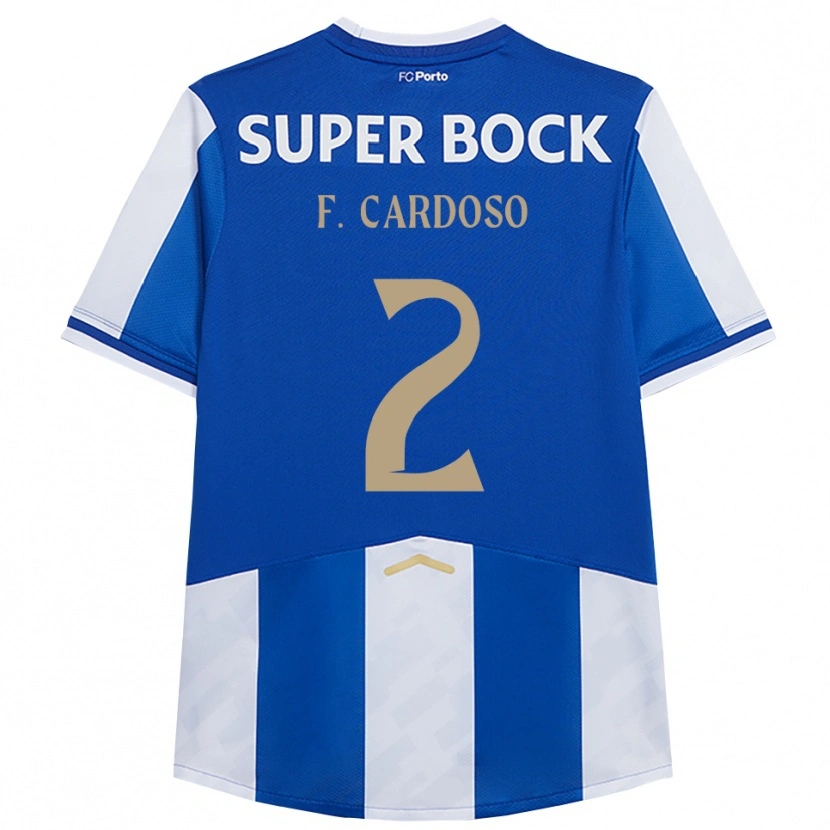 Danxen Uomo Maglia Fábio Cardoso #2 Blu Bianco Kit Gara Home 2025/26 Maglietta