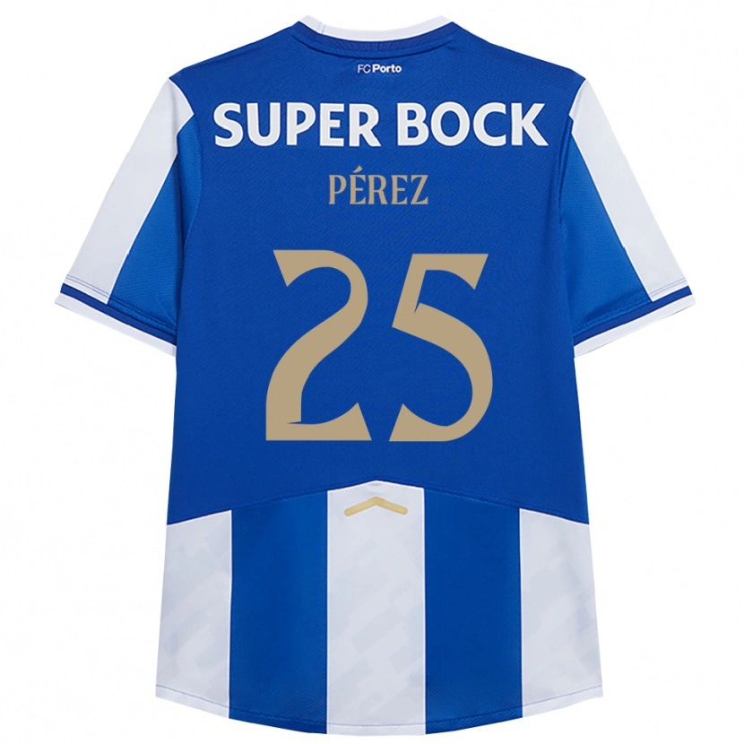 Danxen Uomo Maglia Tomás Pérez #25 Blu Bianco Kit Gara Home 2025/26 Maglietta