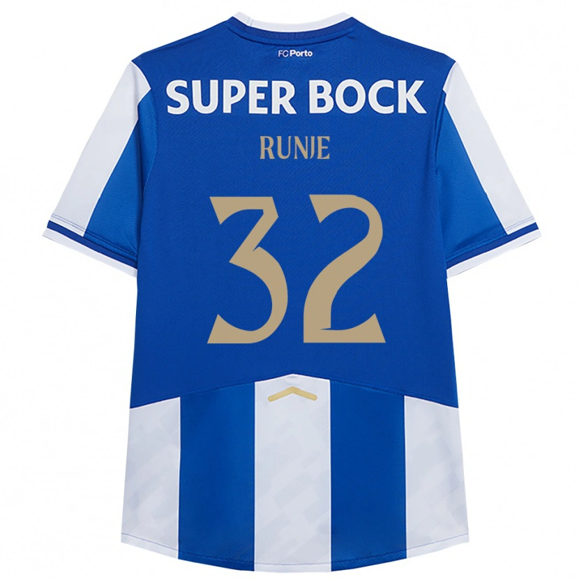 Danxen Uomo Maglia Roko Runje #32 Blu Bianco Kit Gara Home 2025/26 Maglietta