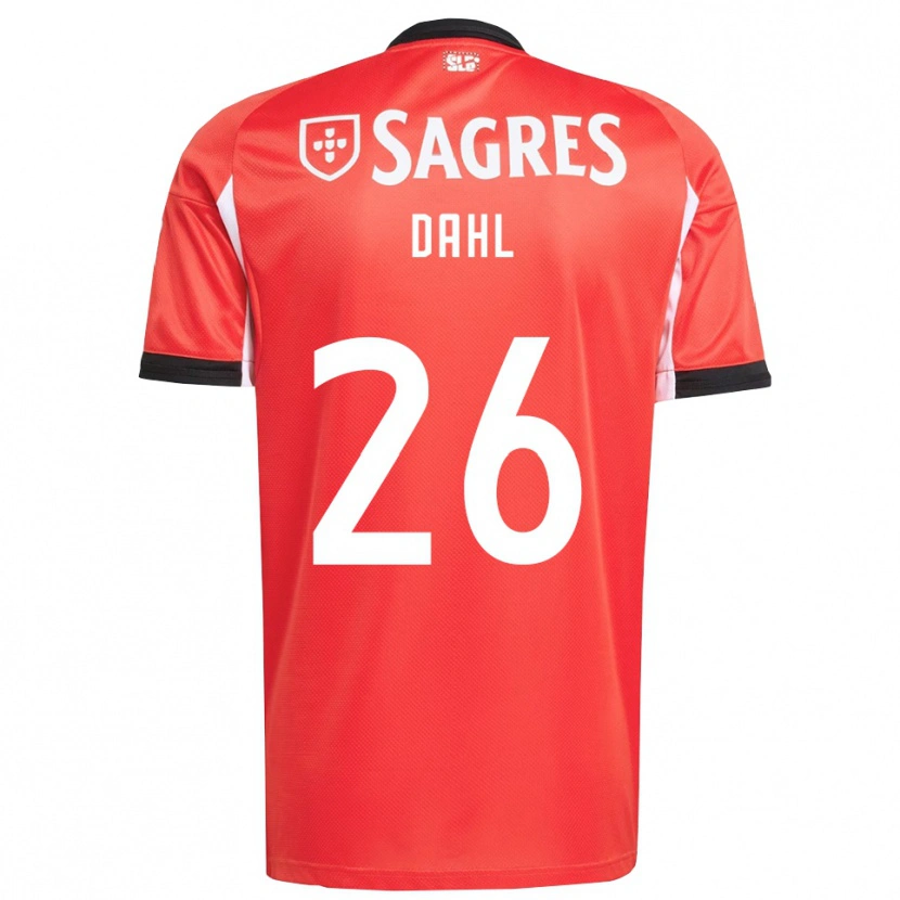 Danxen Uomo Maglia Samuel Dahl #26 Rosso Bianco Kit Gara Home 2025/26 Maglietta
