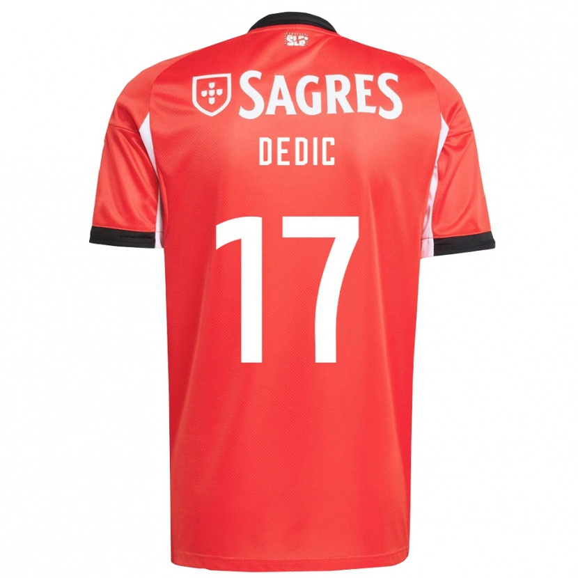 Danxen Uomo Maglia Amar Dedic #17 Rosso Bianco Kit Gara Home 2025/26 Maglietta
