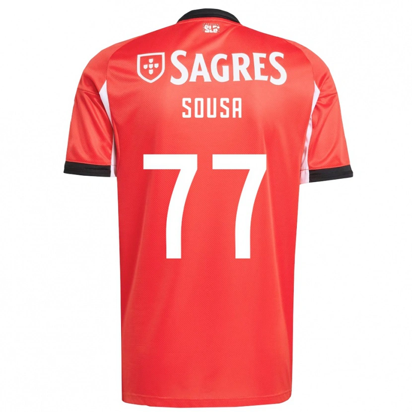 Danxen Uomo Maglia Gerson Sousa #77 Rosso Bianco Kit Gara Home 2025/26 Maglietta