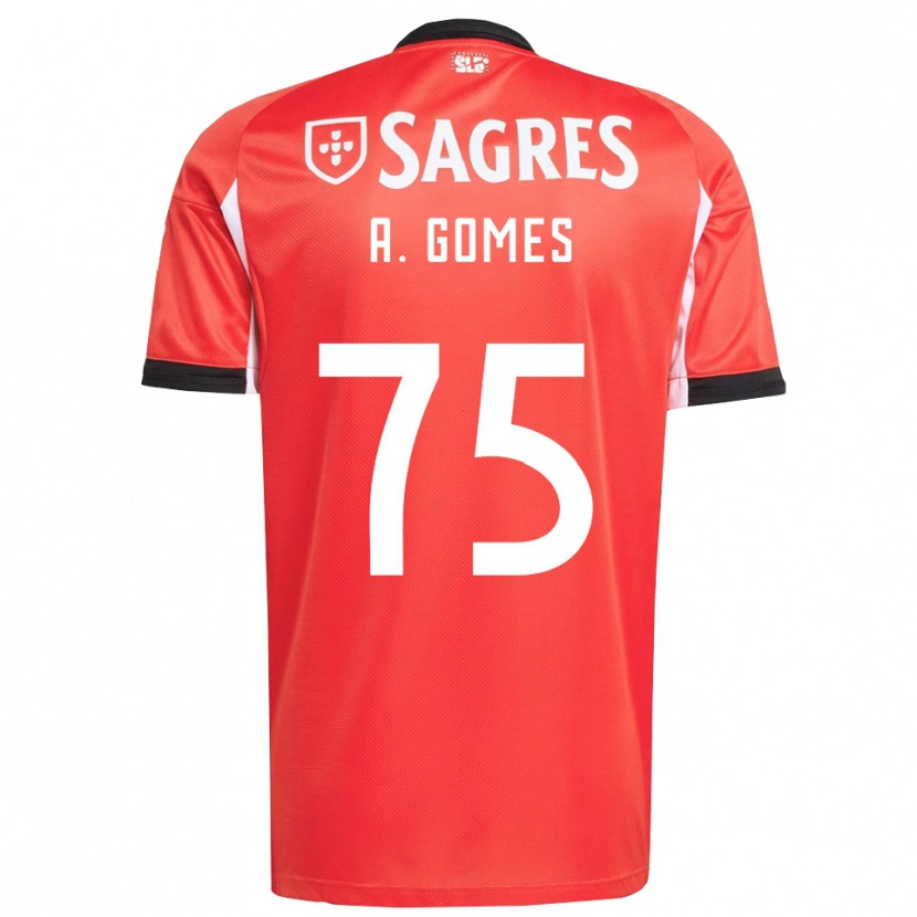 Danxen Uomo Maglia André Gomes #75 Rosso Bianco Kit Gara Home 2025/26 Maglietta
