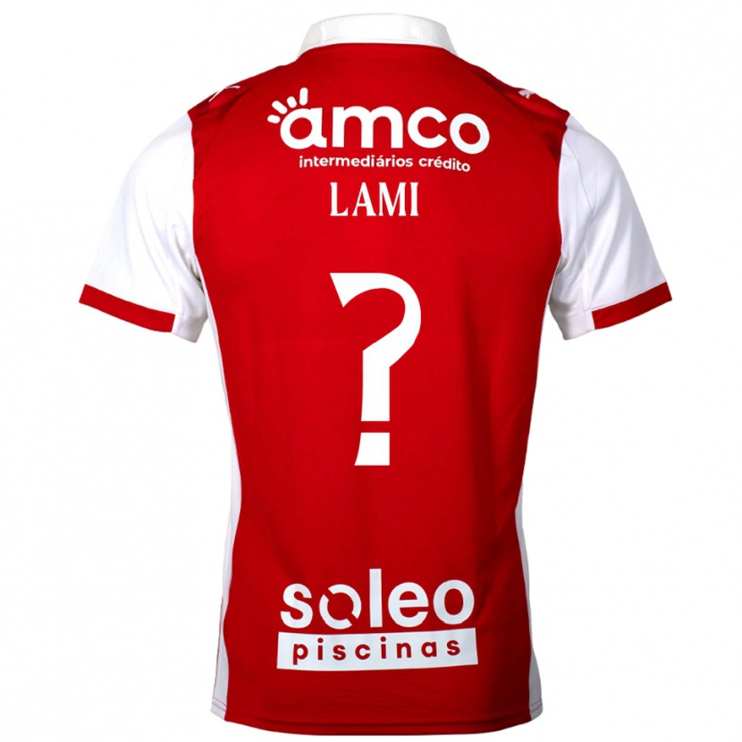 Danxen Uomo Maglia Dário Lami #0 Rosso Bianco Kit Gara Home 2025/26 Maglietta