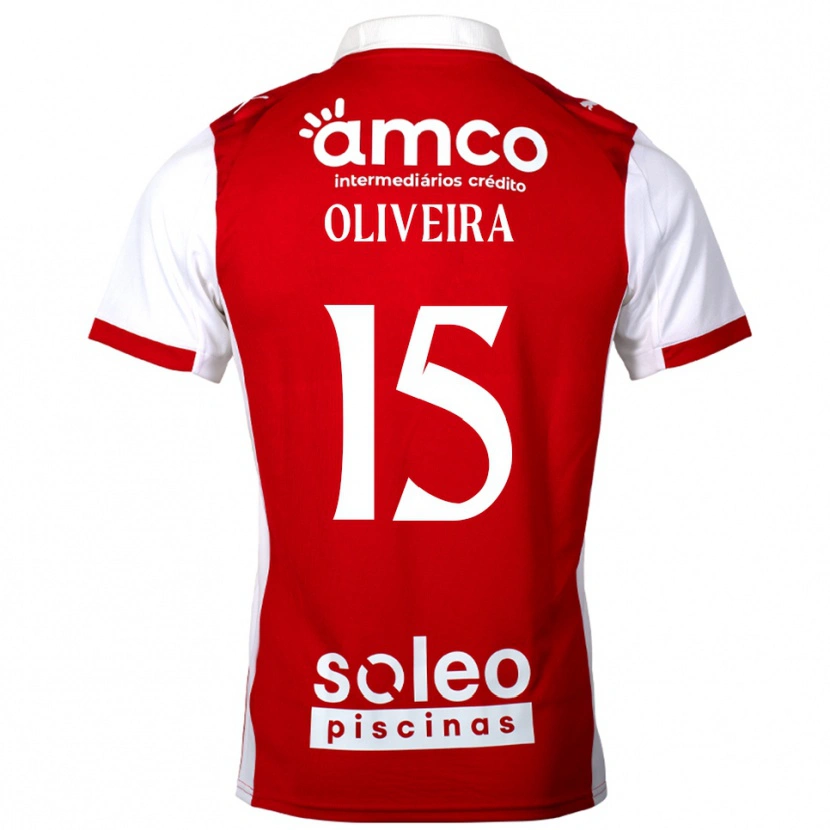 Danxen Uomo Maglia Paulo Oliveira #15 Rosso Bianco Kit Gara Home 2025/26 Maglietta