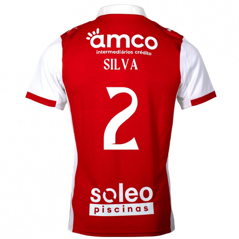 Danxen Uomo Maglia Lourenço Silva #2 Rosso Bianco Kit Gara Home 2025/26 Maglietta